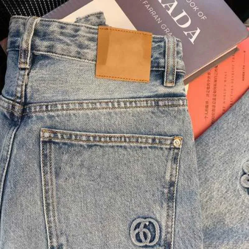 Title 5, Pantalones rectos azul claro para mujer Eleganc...