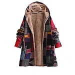 Autumn and Winter Ethnic Style Cotton-padded Coat Hooded Cotton Jacket Fleece-lined Baggy Coat for warmth and comfort, a — photo 4