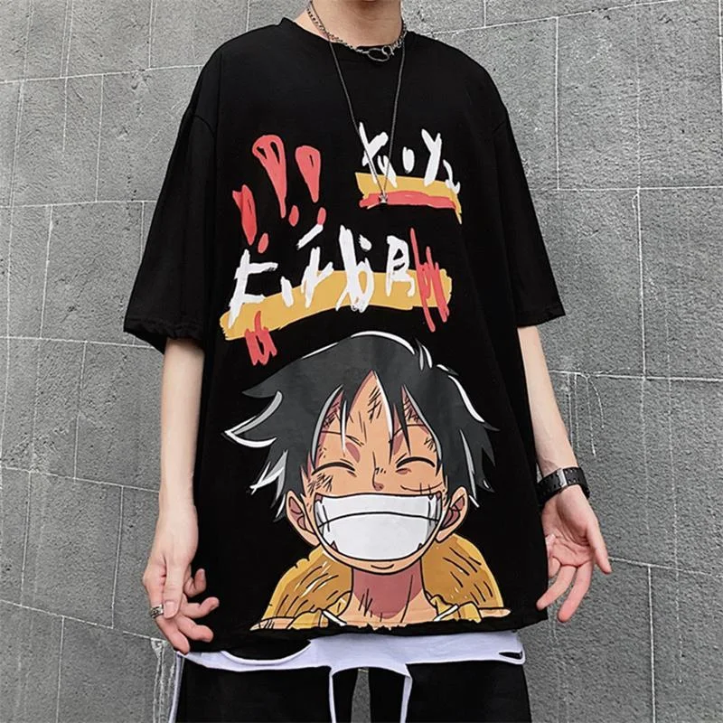 New Short-Sleeved Shirt Male Dark Graffiti Cartoon Print Student — photo 2