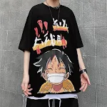 New Short-Sleeved Shirt Male Dark Graffiti Cartoon Print Student — photo 2