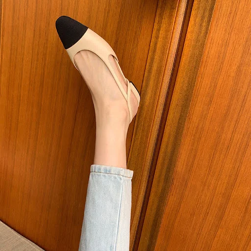 Title 6, French Fairy Wind Small Round Head Low Heel Bac...