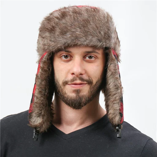 Title 8, Mens and Womens Plaid Lei Feng Hat Windproof ...
