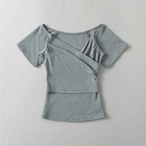 Title 14, Hot Girl Cross V-neck Pure Desire Sexy Short Sl...