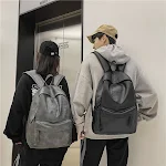 Mochila estudantil de cor sólida e grande capacidade. Ideal para estudantes, oferece espaço amplo e design prático para livros e materiais. — foto 3
