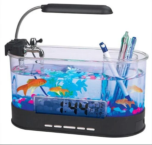 Title 5, USB Desktop Mini Aquarium Streaming with Time D...