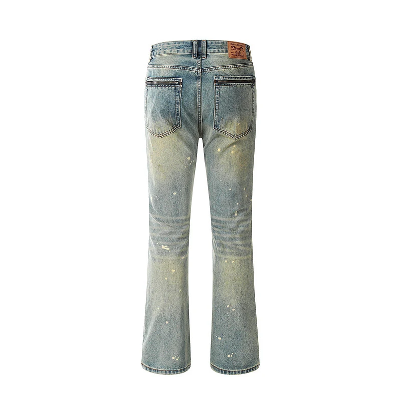 High Street Hole Splash-ink jeans, recht, licht uitlopend, gewassen en gedragen voor een casual en modieuze look. — foto 5