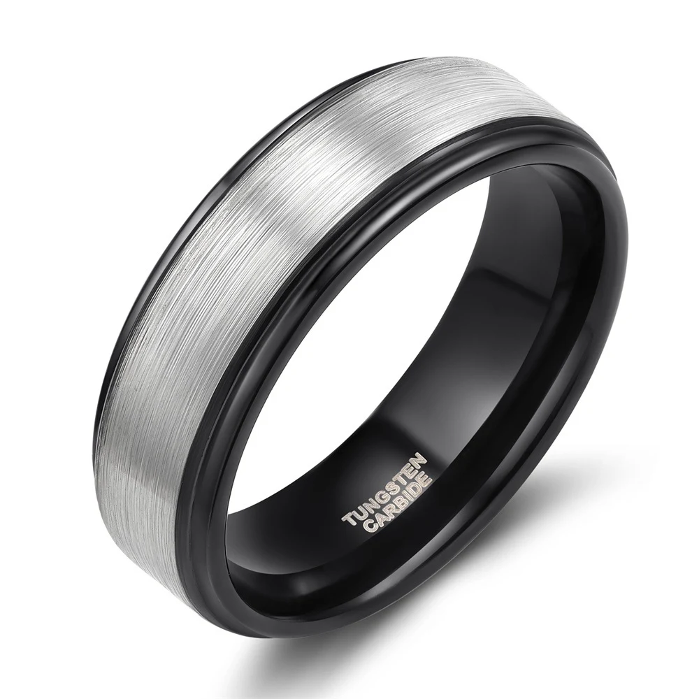Anel de tungstênio azul largo para homens, durável e moderno. Ideal para uso diário, resistente a riscos e com um visual elegante e sofisticado. — foto 7