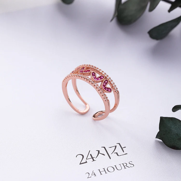 Anel de amor vazado, expresse seu amor! Joia elegante com design aberto, presente perfeito para simbolizar amor e afeto duradouro. — foto 12