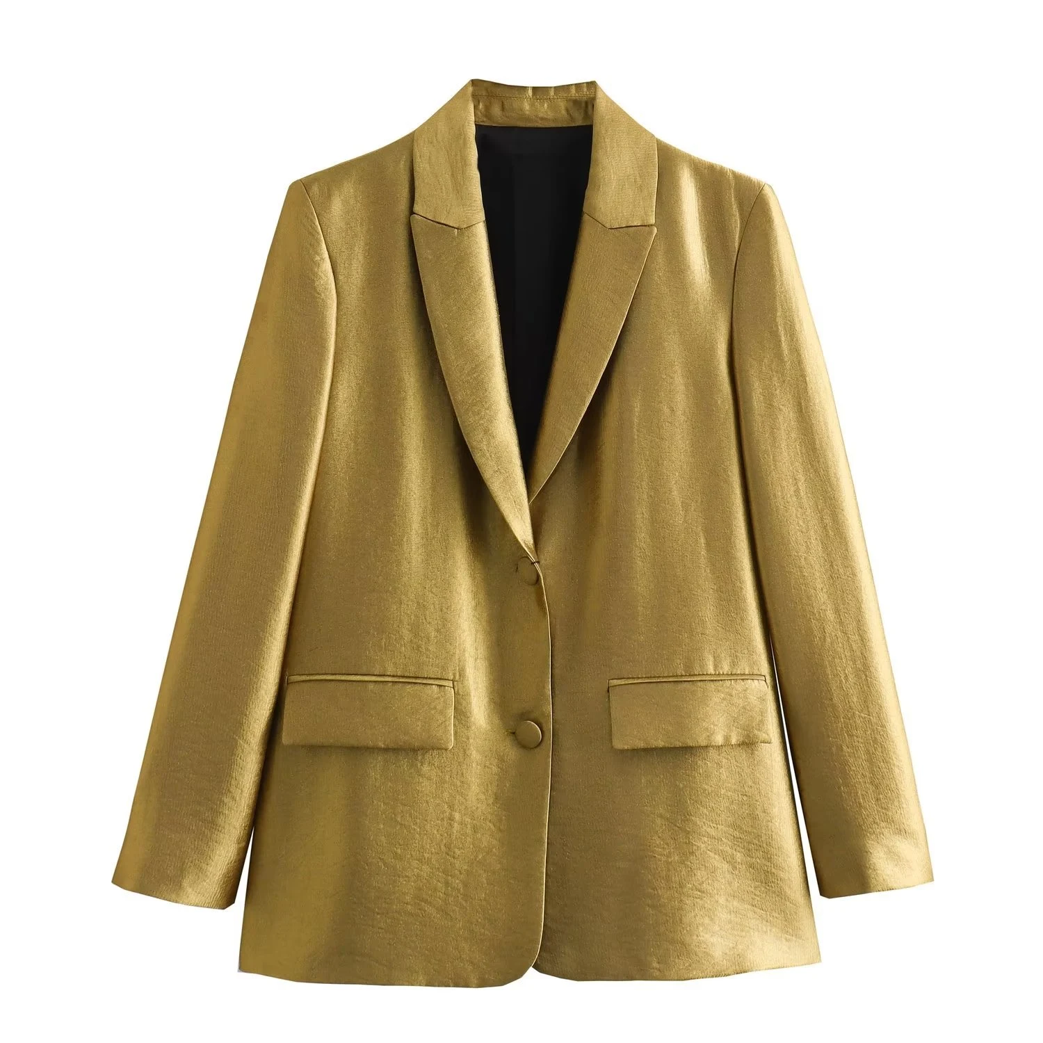 Damesmode straight cut pak jasje en hoge taille casual broekpak. Stijlvol en comfortabel voor dagelijks gebruik of speciale gelegenheden. — foto 23