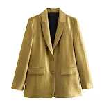 Damesmode straight cut pak jasje en hoge taille casual broekpak. Stijlvol en comfortabel voor dagelijks gebruik of speciale gelegenheden. — foto 23