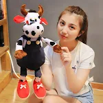 Boneco de pelúcia de boi com alça, mascote do Ano do Boi, um brinquedo macio e adorável para crianças e colecionadores, presente perfeito. — foto 2