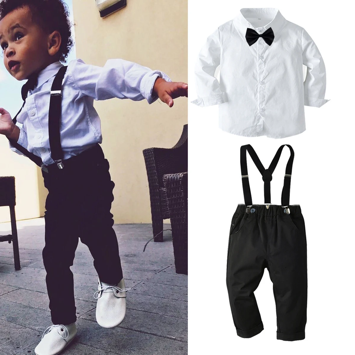Terno Formal Infantil Camisa Macacão Roupa de Anfitrião Elegância e Conforto para Ocasiões Especiais Visual Sofisticado e Charmoso — foto 16