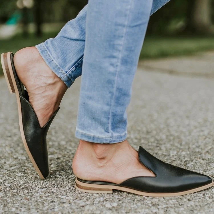 Large Size Pointed Flat-Heeled Half Slippers for women. Perfect for daily wear, offering comfort and style. Step into ea — photo 2