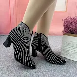 Botas femininas de salto alto com bico fino e strass, anti-colisão, com design de estrelas, para um visual deslumbrante e seguro. — foto 15
