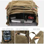 Mochila de lona masculina estilo universitário grande capacidade bolsa escolar para estudantes espaçosa e resistente ideal para livros e materiais. — foto 7