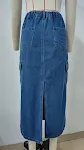 Saia jeans lavada com suspensórios, estilo europeu e americano de verão. Perfeita para um visual despojado e confortável. — foto 15