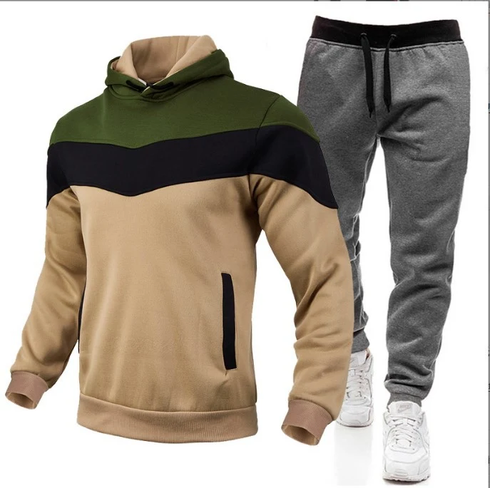 Title 6, Conjunto Masculino Casual Top Patchwork e Calça...