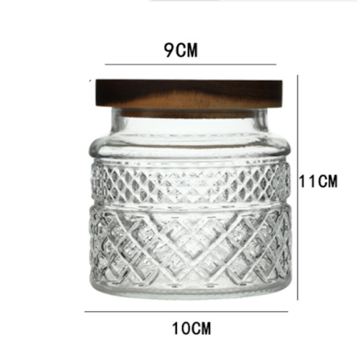 Title 7, New French Glass Sealed Jar with Bamboo Lid Moi...