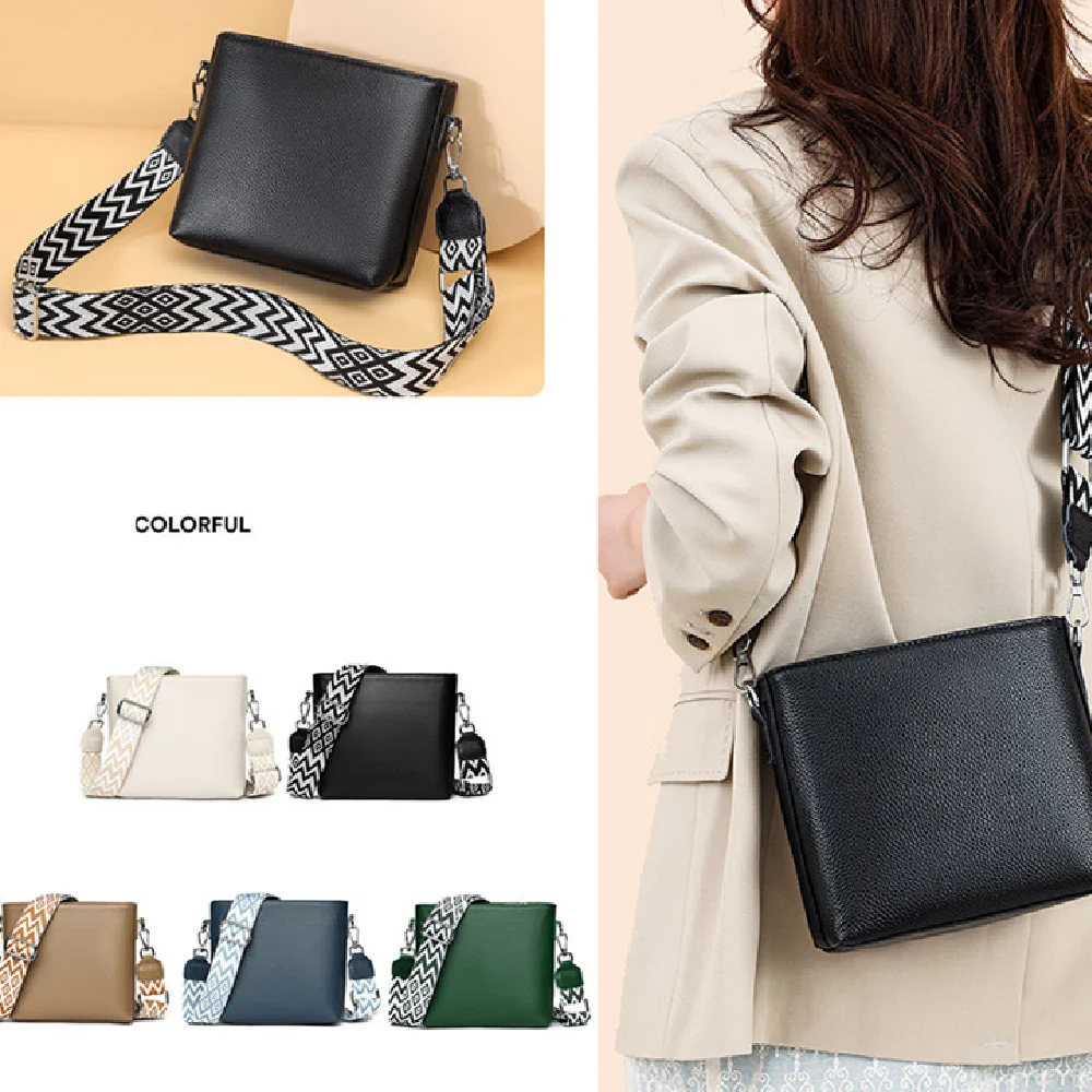 Bolsa crossbody de ombro único, lisa, de banda larga, simples e sofisticada, estilo bucket, perfeita para um visual moderno e prático. — foto 21