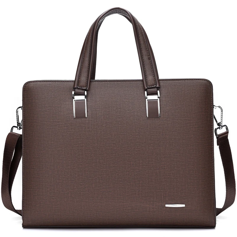 Nova pasta executiva masculina, mensageiro de um ombro, perfeita para negócios, transporte seguro e elegante de documentos e laptop. — foto 2