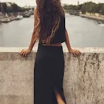 Completo donna in lino, gilet senza maniche con vita alta e gonna lunga. Un look raffinato e versatile, perfetto per un'eleganza senza tempo, ideale per ogni occasione. — foto 9