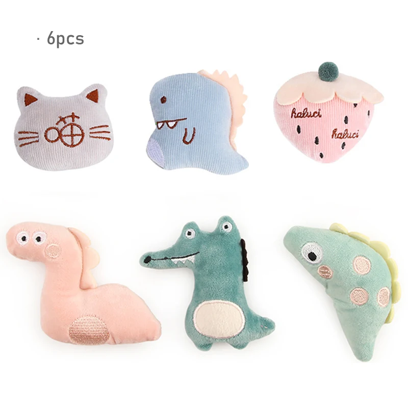 Title 9, 6pcs/lot Cute Dinosaur Plush Cat Toy Adorable P...