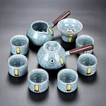 Celadon Handed Down Ge Kiln Tea Set With Ice Crack – Experience tea with elegance and tradition. Perfect for a refined t — photo 1