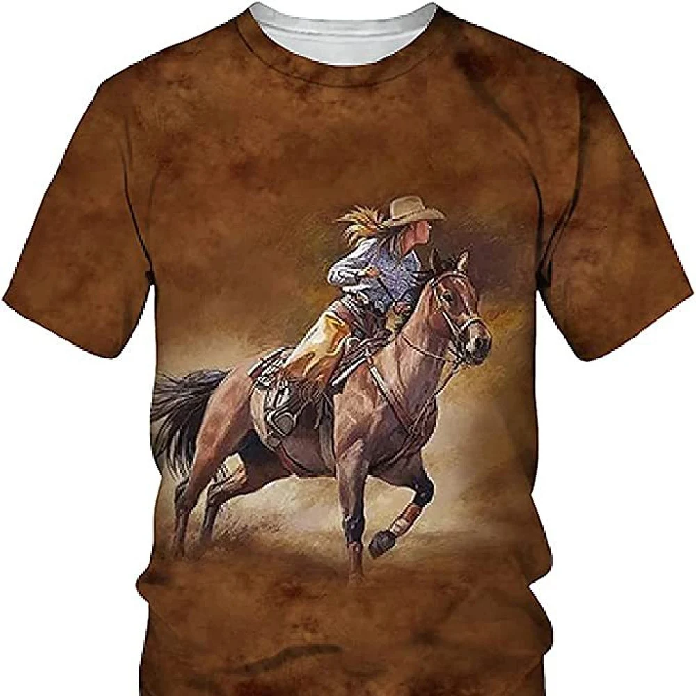 Camiseta 3D unissex de manga curta com gola redonda, solta, com estampa digital, fashion e confortável para homens e mulheres. — foto 3
