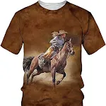 Camiseta 3D unissex de manga curta com gola redonda, solta, com estampa digital, fashion e confortável para homens e mulheres. — foto 3