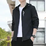 Chaqueta para hombre con capucha, cremallera y elástica, holgada, transpirable y de secado rápido ideal para actividades al aire libre o deportivas. — foto 5