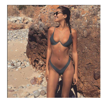 European and American ladies sexy split solid color bikini, personality design with steel ring, perfect for a stylish be — photo 1