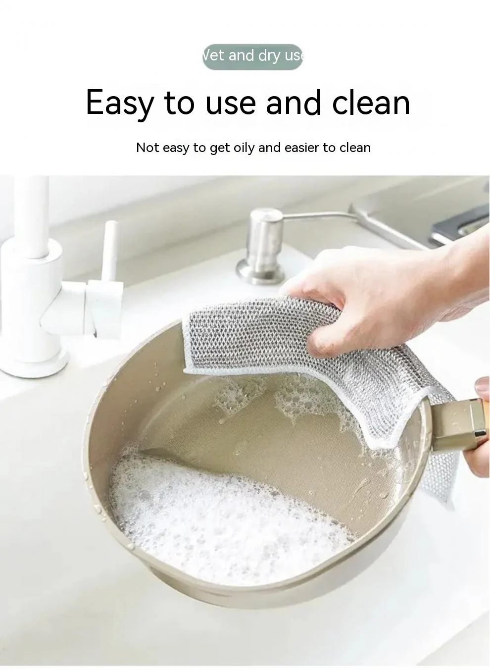 Title 8, Steel Wire Ball Cloth Kitchen Cleaning Dishclot...