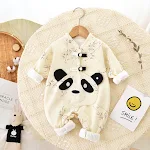 Newborn jumpsuit dubbellaags verdikt romper baby outwear romper. Warme en comfortabele winterromper voor je baby, ideaal voor koude dagen. — foto 8