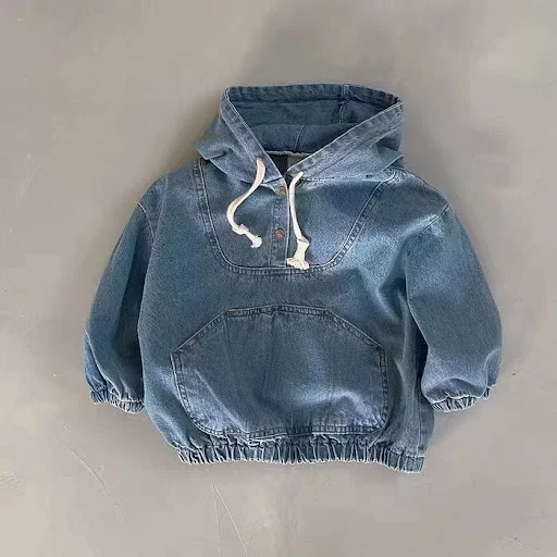 Title 5, Sudadera con capucha de mezclilla para bebés Re...