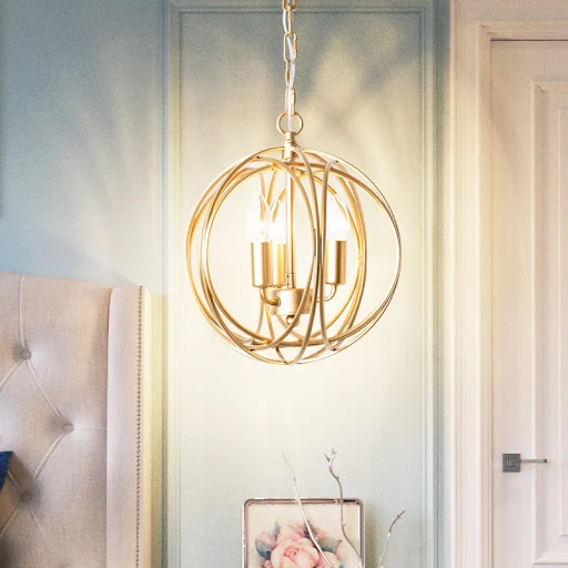 Title 1, Lampadario Americano Country Oro Creativo Illum...