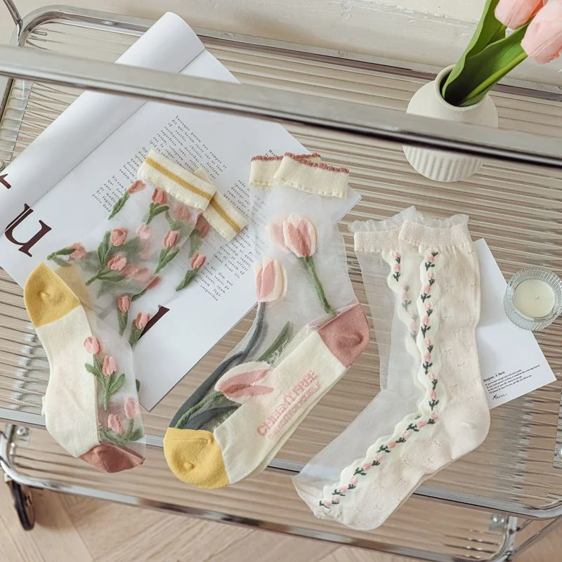 Title 5, Tulip Fairy Wind Transparent Crystal Glass Silk...