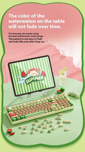 Title 1, Watermelon themed keycaps, five-sided sublimati...