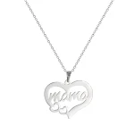 Colar de aço inoxidável com padrão de letras Hollow Heart Mama, presente especial para mães, duradouro e elegante, uso diário. — foto 14