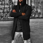 Men's solid color hooded sweater coat cardigan, a comfortable and stylish outerwear choice, perfect for layering and eve — photo 4