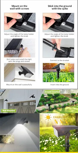 Title 6, Adjustable Solar Spotlight Solar Garden Light I...