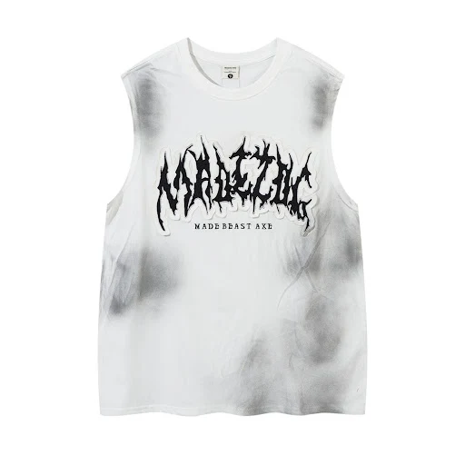 Title 28, Punk Inkjet Distressed Dirty Vest For Women