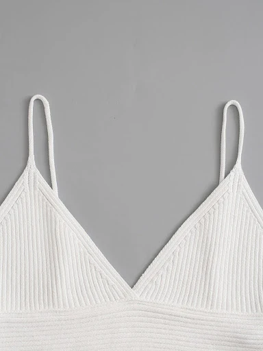 Title 4, Womens V-neck Ribbed Knit Cropped Suspender To...