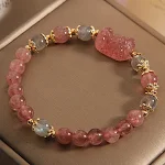 Pulseira de Cristal de Morango Natural para Mulheres Corajosas. Aumenta a autoconfiança, atrai amor e fortalece o espírito. — foto 4