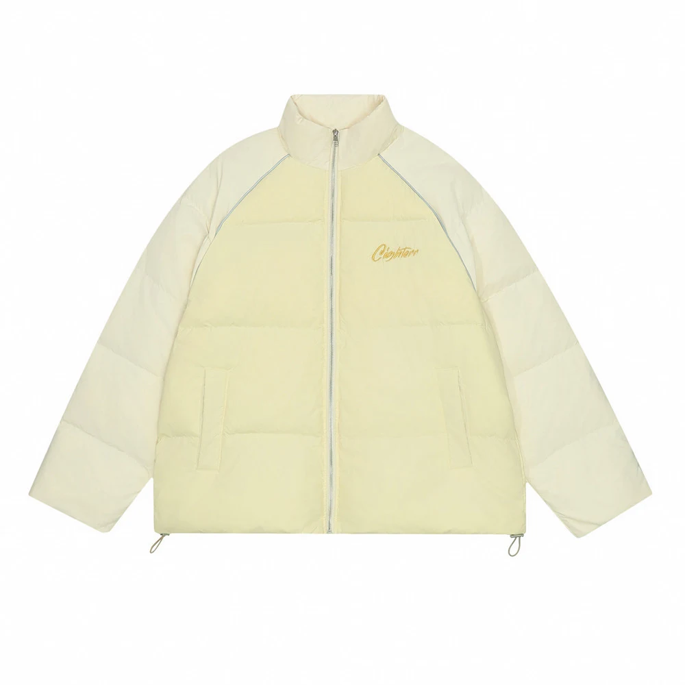 Color-block Raglan Sleeves Stand Collar Cotton-padded Coat. Stay warm and stylish this winter with this comfortable coat — photo 17