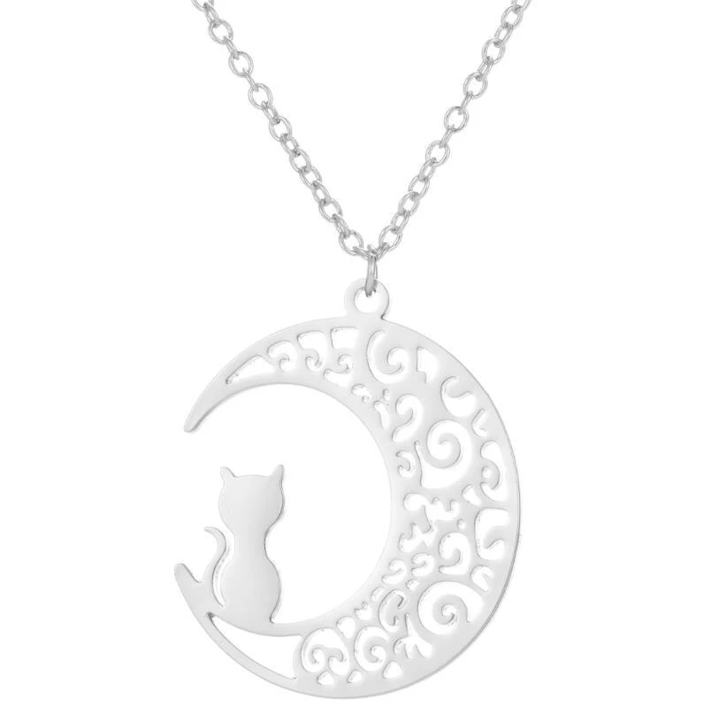 Corrente de clavícula Lua Vazada Gato, um acessório charmoso que realça o seu colo. Perfeita para um toque de feminilidade e magia ao seu visual. — foto 12