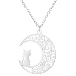 Corrente de clavícula Lua Vazada Gato, um acessório charmoso que realça o seu colo. Perfeita para um toque de feminilidade e magia ao seu visual. — foto 12