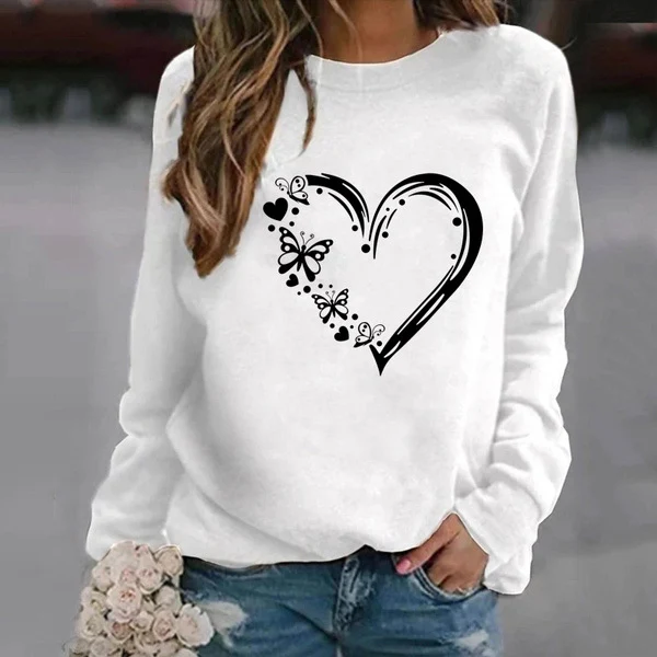 Modisches, lässiges, lockeres Damen-Sweatshirt — foto 3