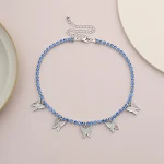Schmetterlingsanhänger Halskette mit glitzernder Kette, Strasssteinen und Hao-Stein, ein modisches Accessoire für Ihren Stil. — foto 9