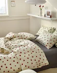 Jogo de cama de quatro peças artístico de algodão puro com bolinhas verdes, 15 M-18 M, maciez e conforto para noites tranquilas e relaxantes. — foto 7