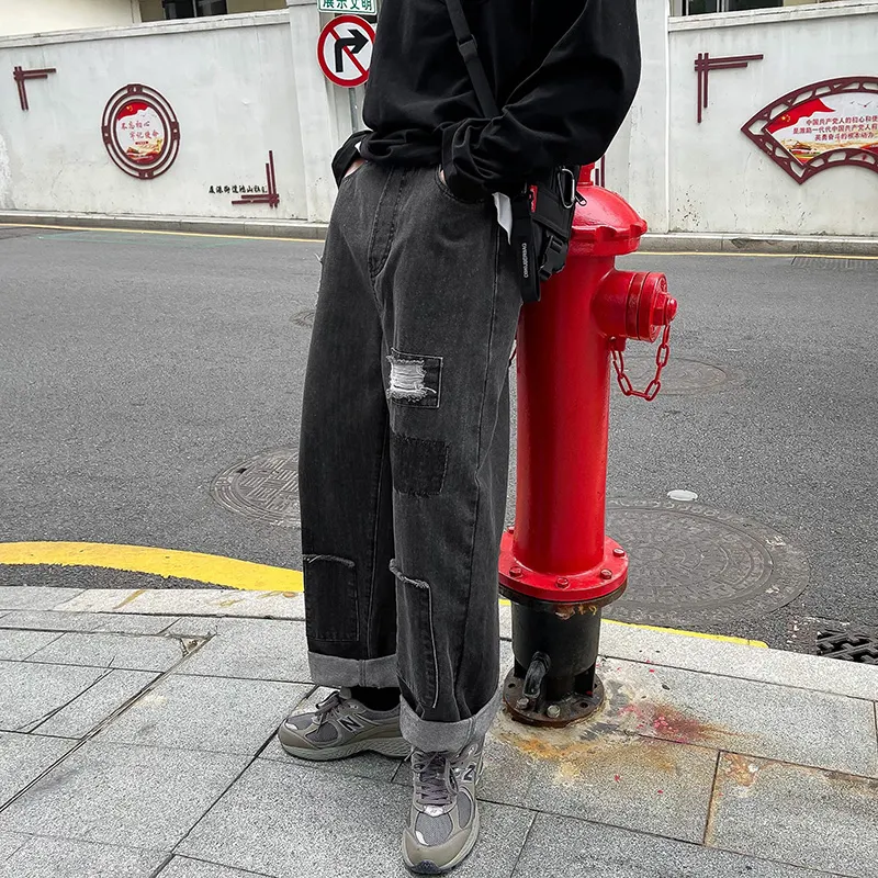 Title 2, High Street Ripped Jeans for Men, Loose Straigh...
